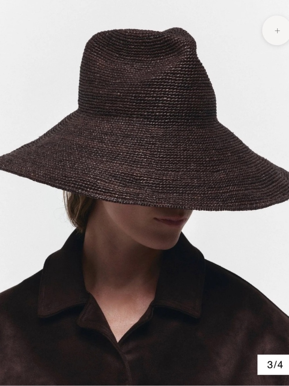 Janessa Leone Waverly Raffia Hat Chocolate Brown Women’s XL